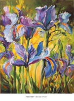 Irises Study-1, Oil on Canvas